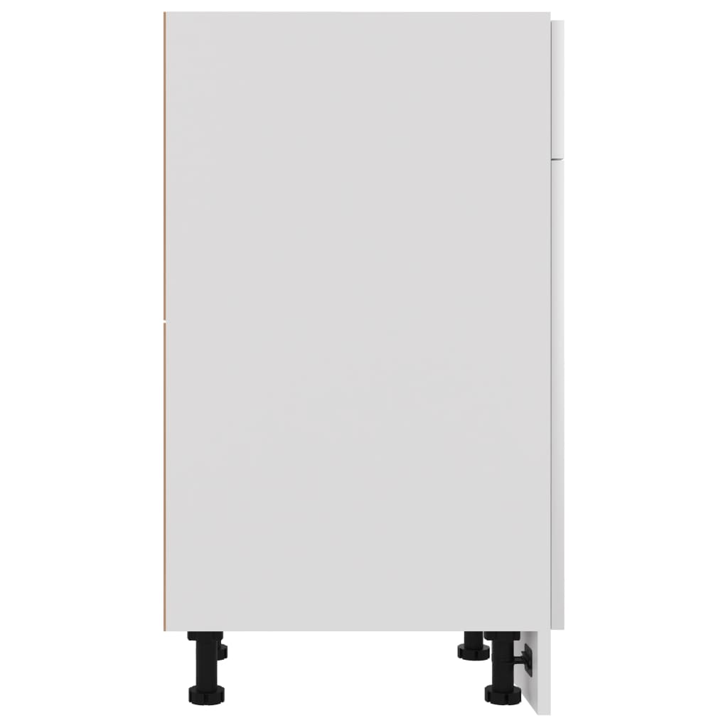 vidaXL Spodnja omarica s predalom visok sijaj bela 30x46x81,5 cm