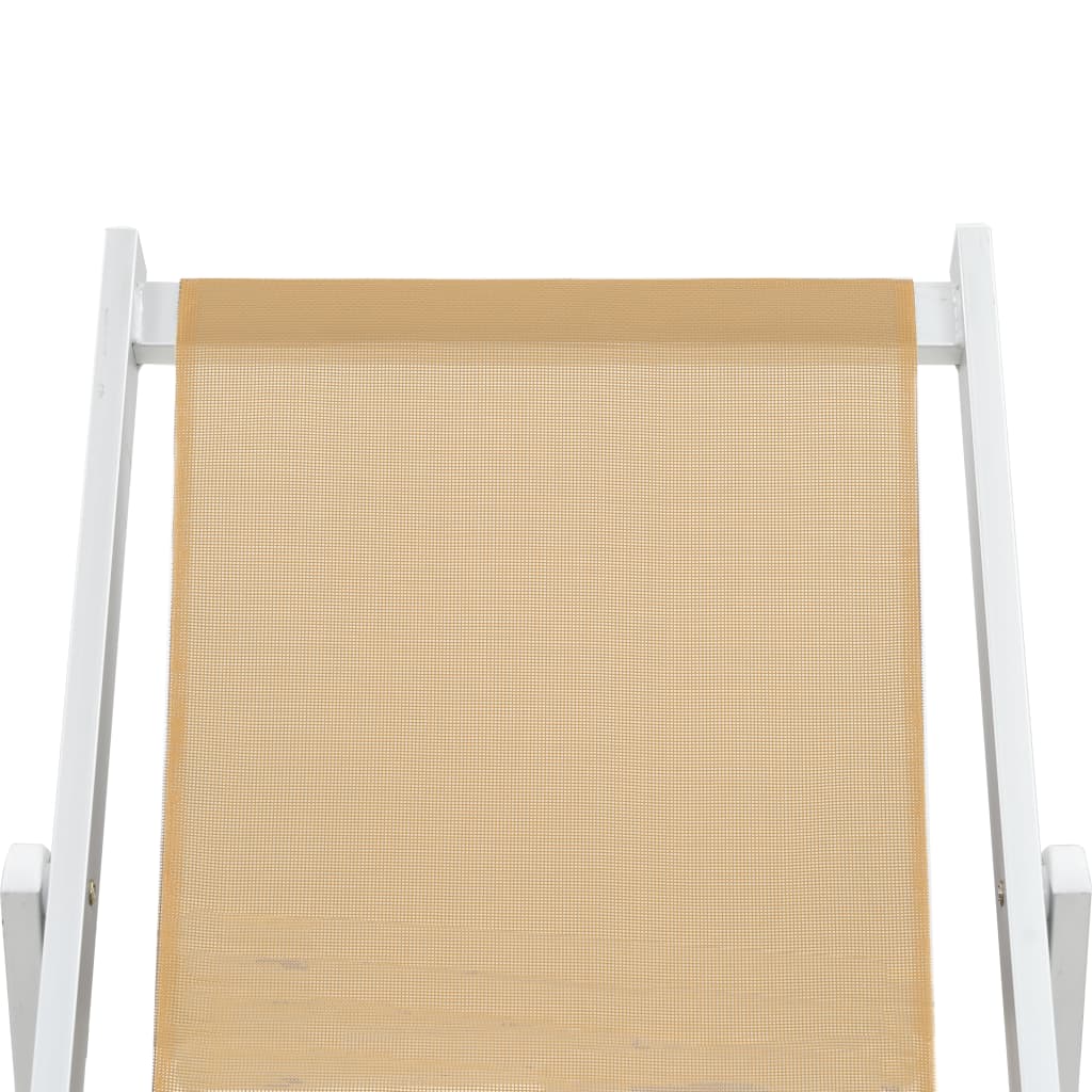 vidaXL Zložljivi stoli za na plažo 2 kosa aluminij in tekstil krem