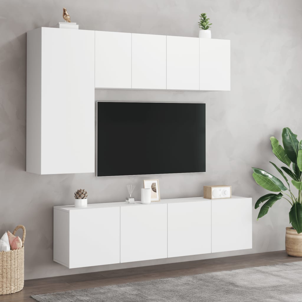 vidaXL Stenska TV omarica bela 60x30x41 cm