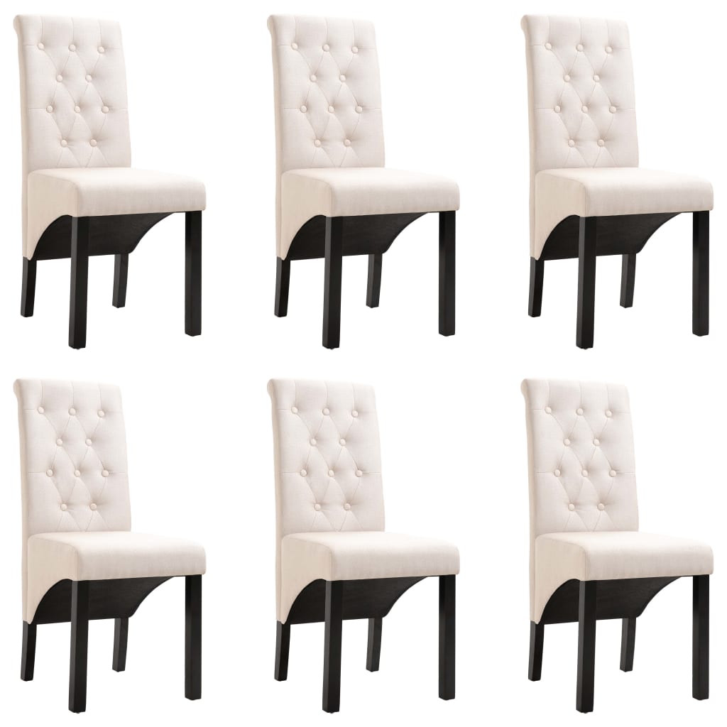 vidaXL Jedilni stoli 6 kosov blago kremne barve