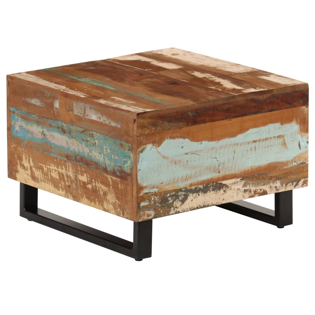 vidaXL Klubska mizica 50x50x35 cm iz trdnega predelanega lesa