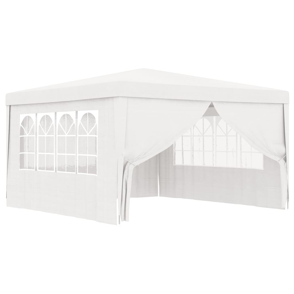 vidaXL Profesionalen vrtni šotor s stranicami 4x4 m bel 90 g/m²