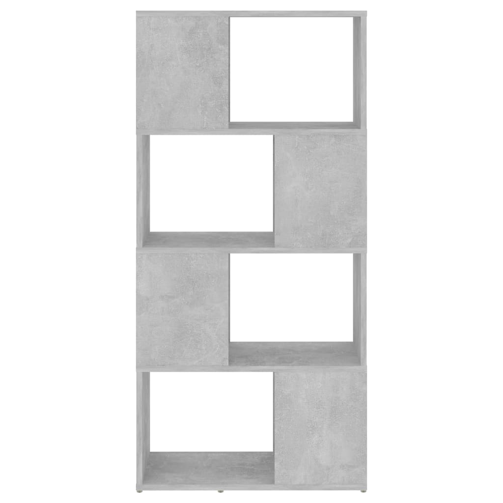 vidaXL Knjižna omara za razdelitev prostora beton. siva 60x24x124,5 cm