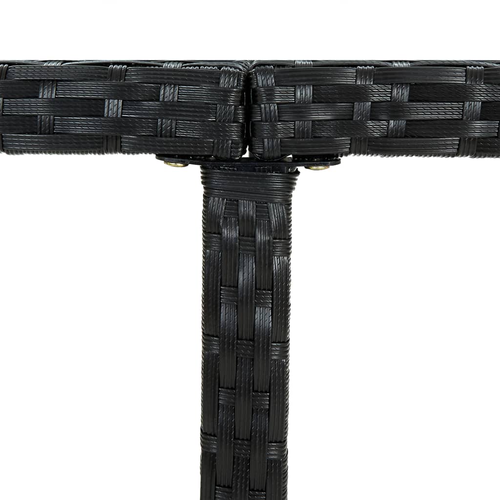 vidaXL Zunanja jedilna garnitura z blazinami 9-delna poli ratan črna