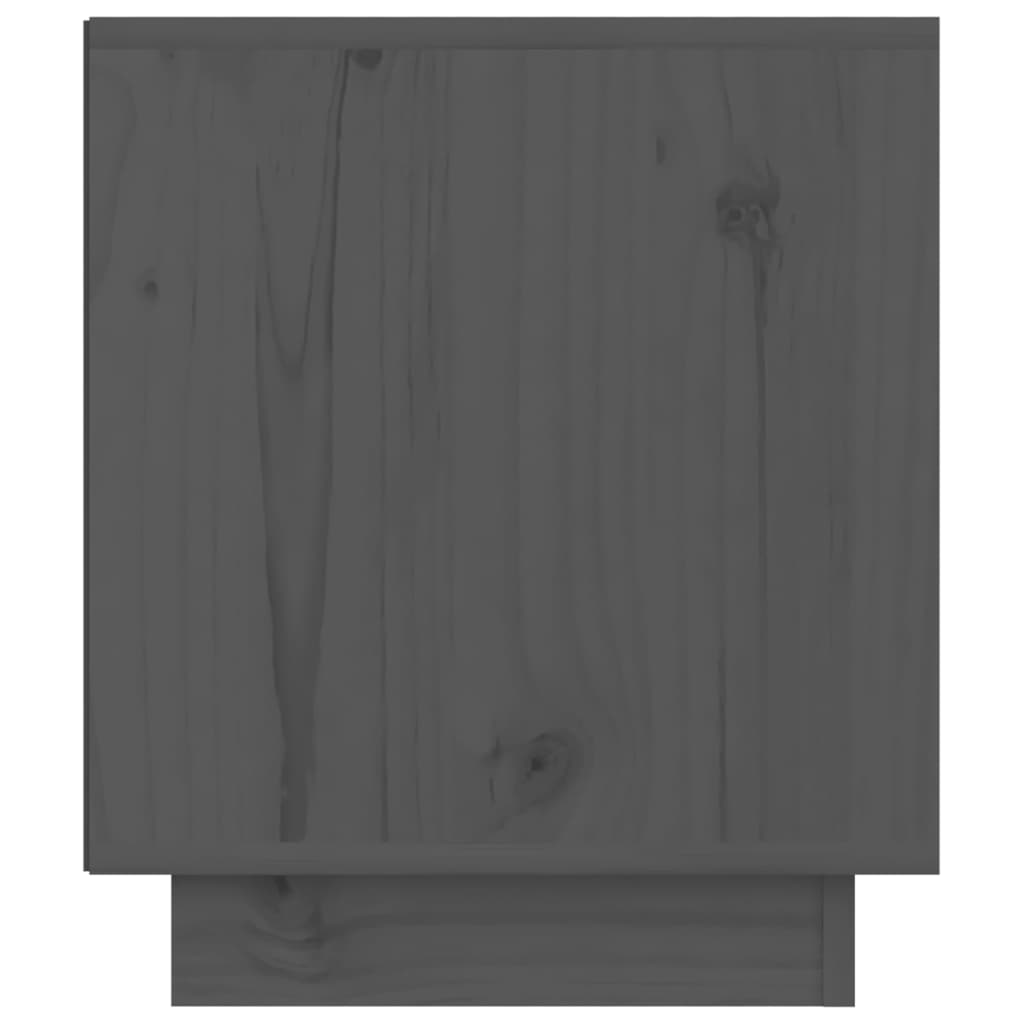 vidaXL Nočna omarica siva 40x34x40 cm trdna borovina