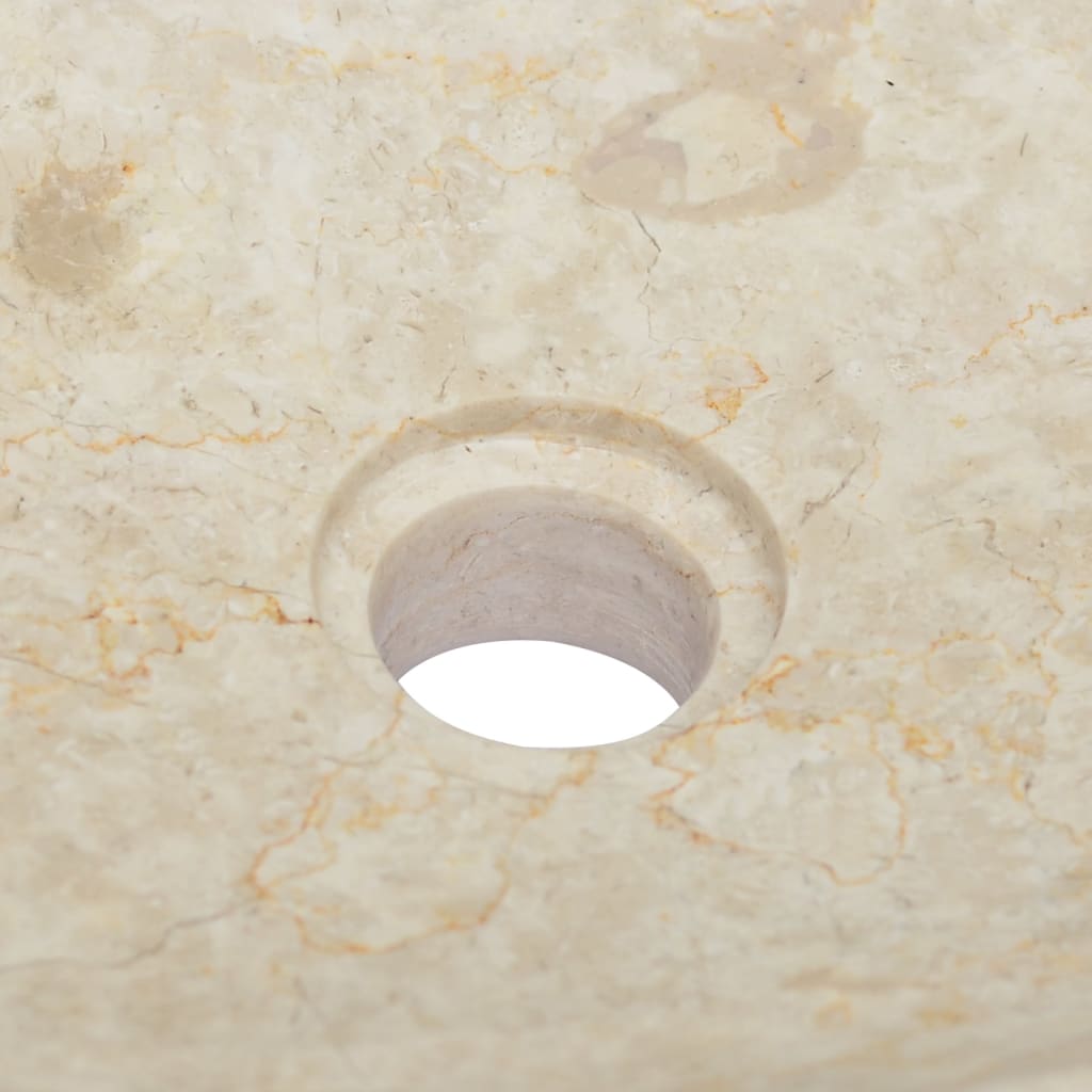 vidaXL Umivalnik v krem barvi 50x35x10 cm marmor