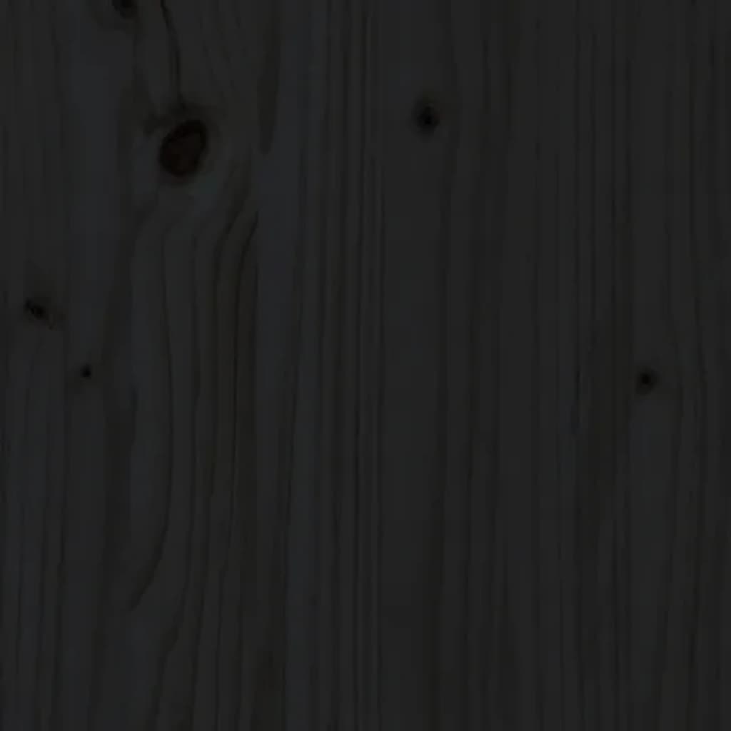 vidaXL Izvlečna dnevna postelja črna trdna borovina 2x(80x200) cm
