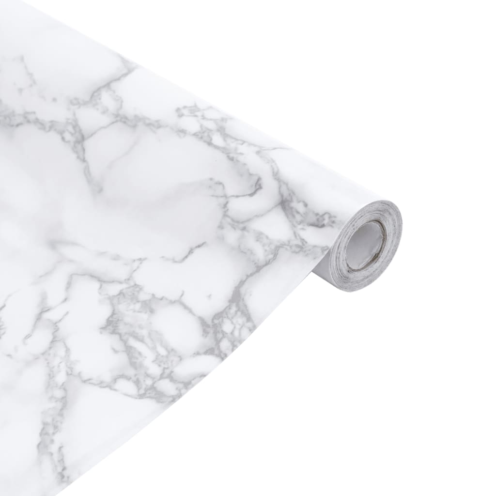 vidaXL Nalepka za pohištvo samolepilna marmor bela 90x500 cm PVC