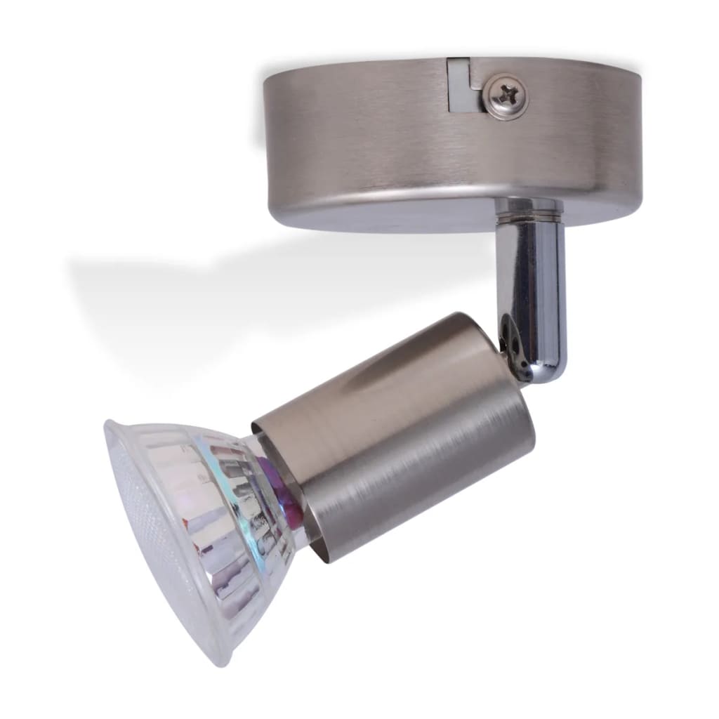 vidaXL Stenska Svetilka z LED Reflektorjem 2 kosa Saten Nikelj