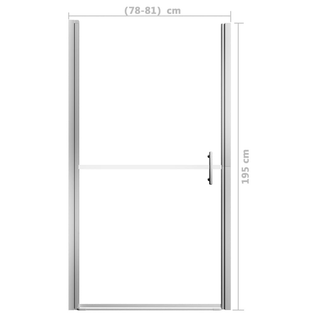 vidaXL Vrata za tuš kaljeno steklo 81x195 cm