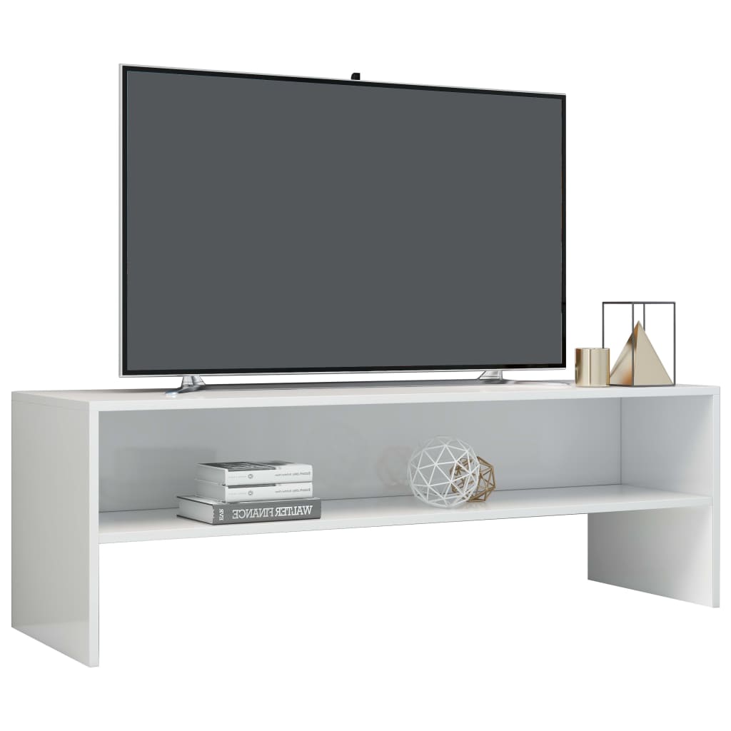 vidaXL TV omarica visok sijaj bela 120x40x40 cm iverna plošča