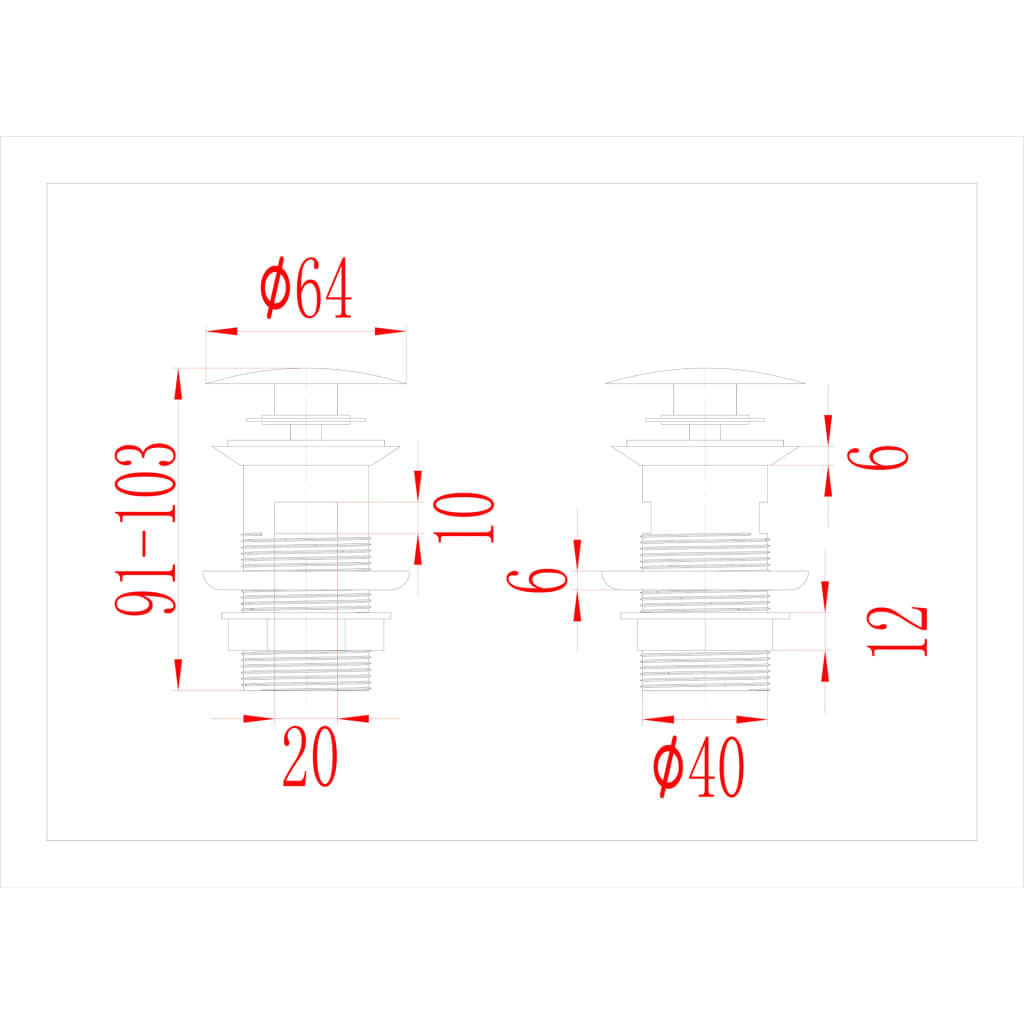 vidaXL Sifon s funkcijo proti prelivanju siv 6,4x6,4x9,1 cm