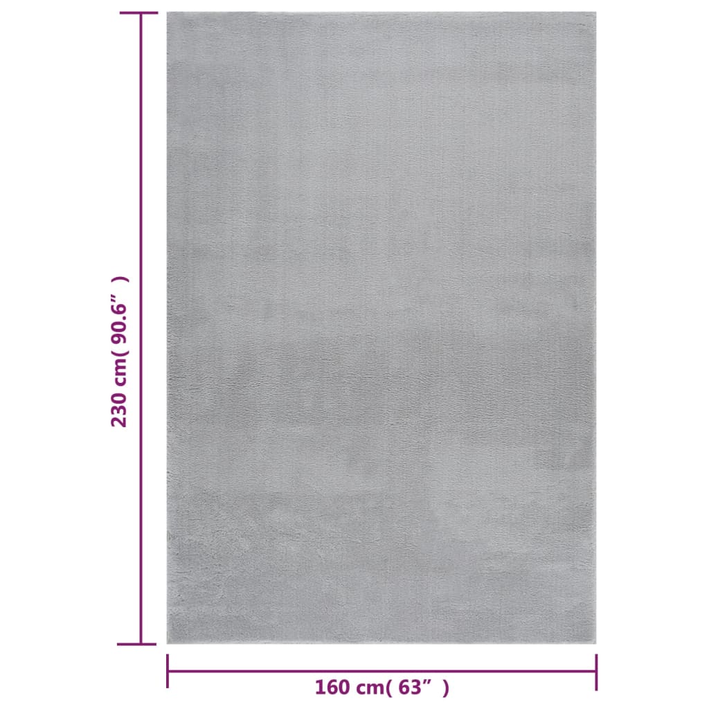 vidaXL Pralna preproga mehka puhasta 160x230 cm protizdrsna siva