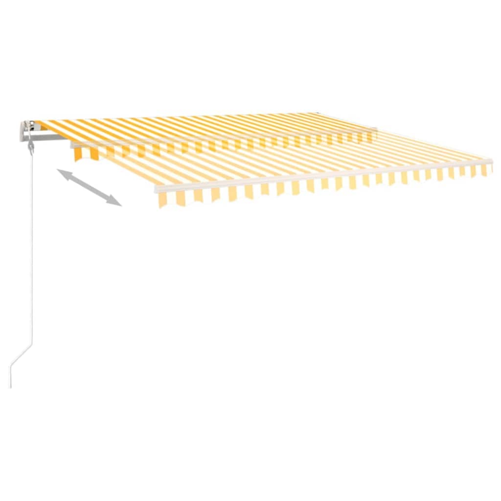 vidaXL Avtomatsko zložljiva tenda 400x350 cm rumena in bela