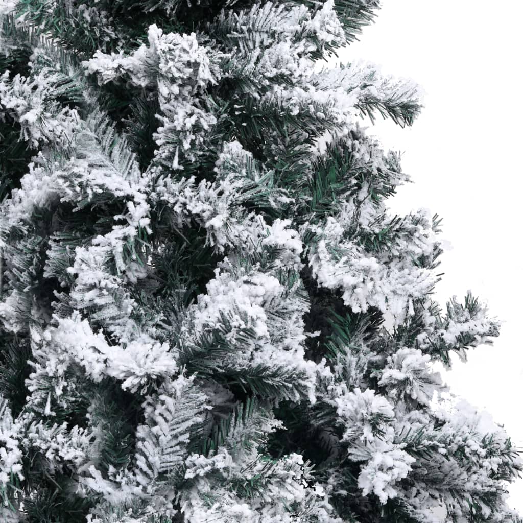 vidaXL Umetna novoletna jelka s snegom zelena 210 cm PVC