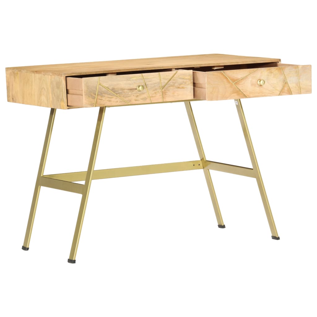 vidaXL Pisalna miza s predali 100x55x75 cm trden mangov les