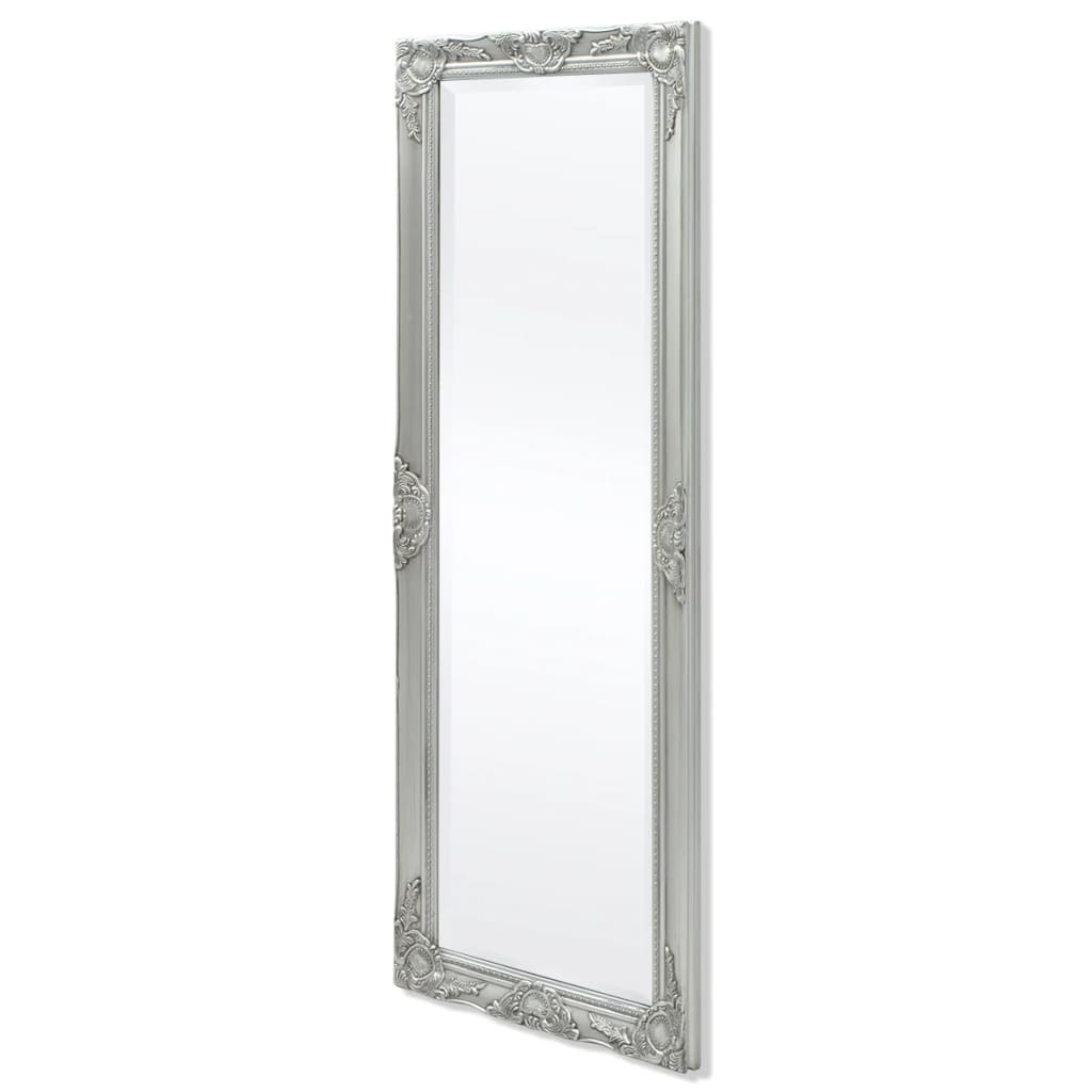 vidaXL Stensko ogledalo baročno 140x50 cm srebrno
