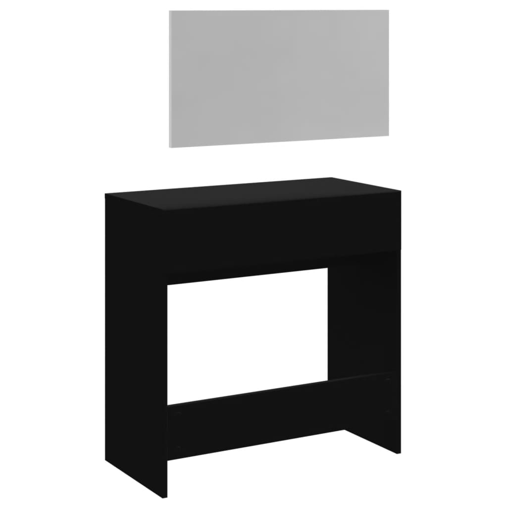 vidaXL Toaletna mizica z ogledalom črna 80x39x80 cm