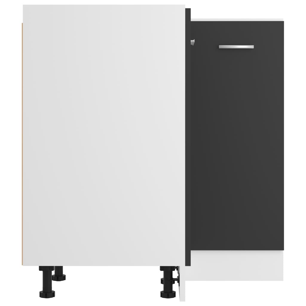 vidaXL Kotna spodnja omarica siva 75,5x75,5x81,5 cm iverna plošča