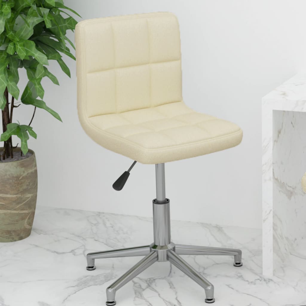 vidaXL Vrtljiv pisarniški stol krem umetno usnje