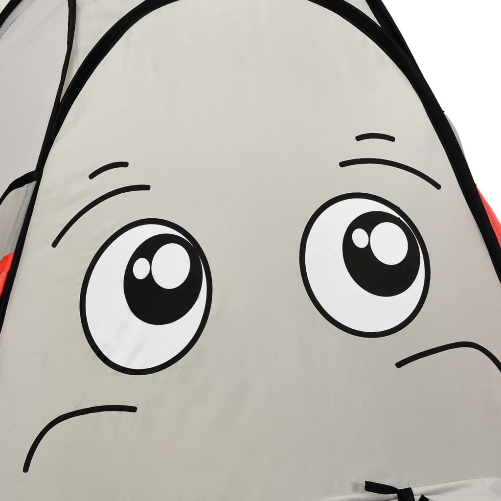 vidaXL Otroški šotor za igranje v obliki slončka siv 174x86x101 cm