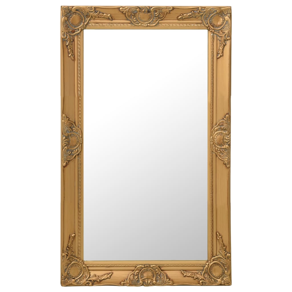 vidaXL Stensko ogledalo v baročnem stilu 50x80 cm zlato