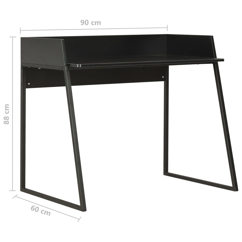 vidaXL Pisalna miza črna 90x60x88 cm