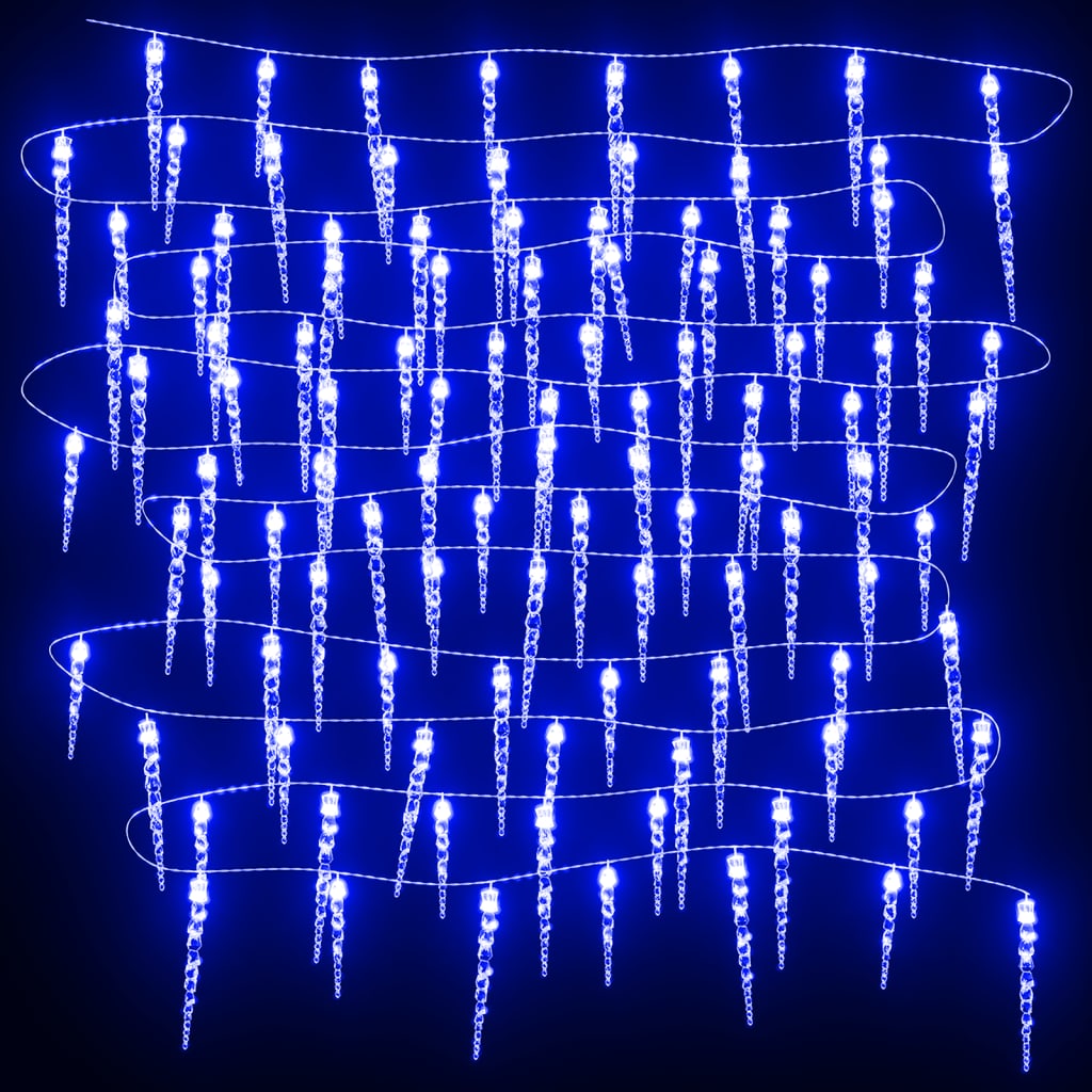 vidaXL Božične ledene sveče 200 LED modre 20 m akril PVC