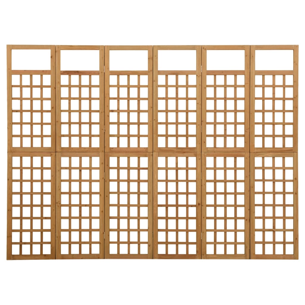 vidaXL 6-delni paravan/mreža iz lesa jelke 242,5x180 cm
