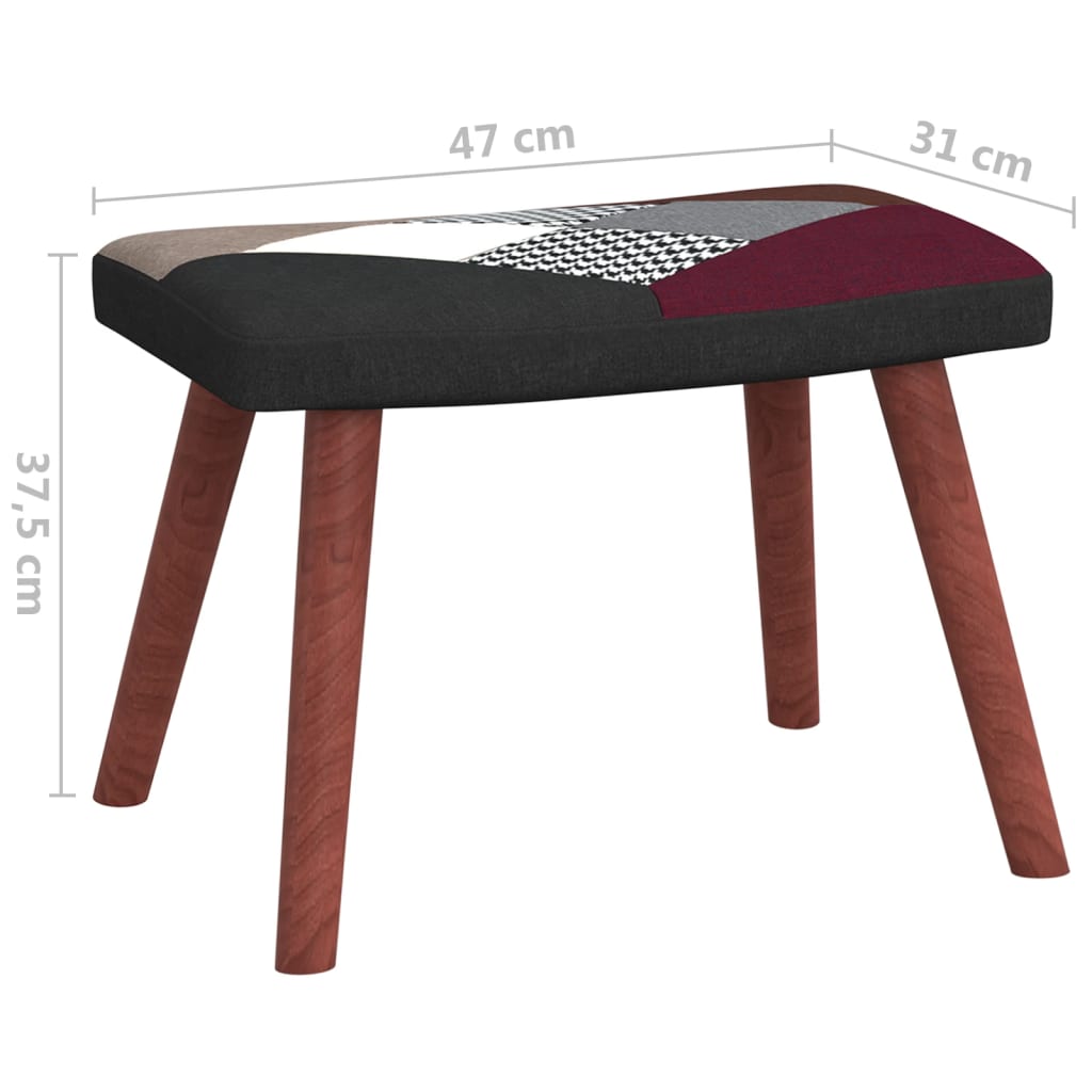 vidaXL Gugalni stol s stolčkom večbarvno blago