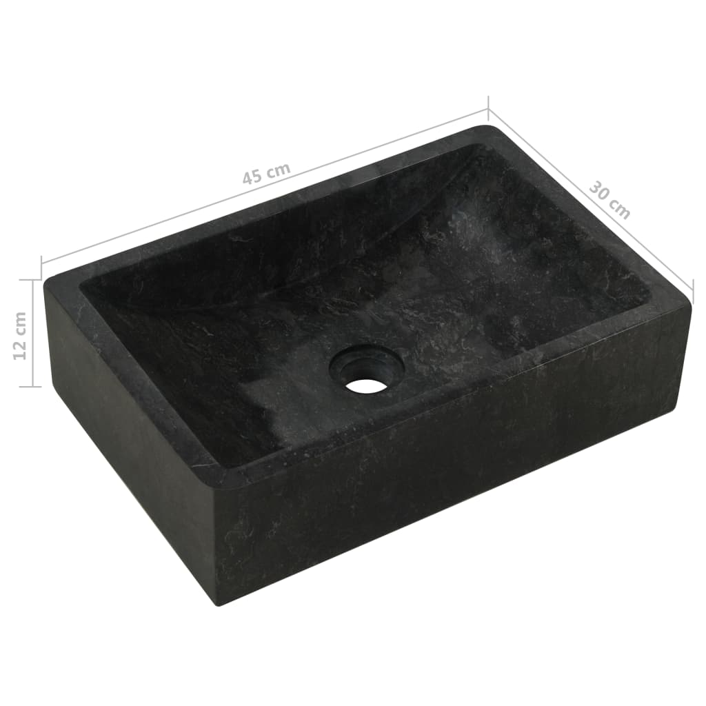 vidaXL Kopalniška omarica iz tikovine z umivalnikom iz črnega marmorja