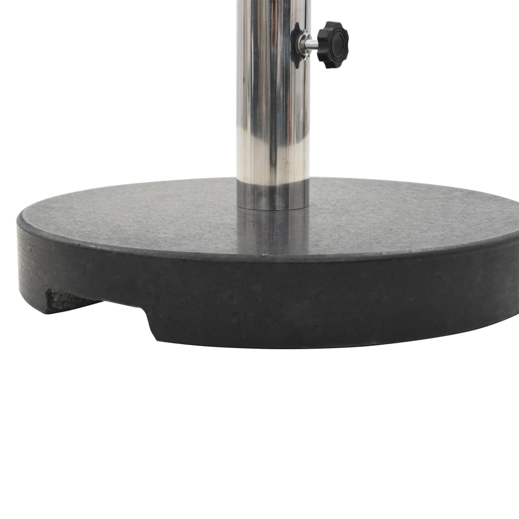 vidaXL Podstavek za senčnik granit 20 kg okrogel črn