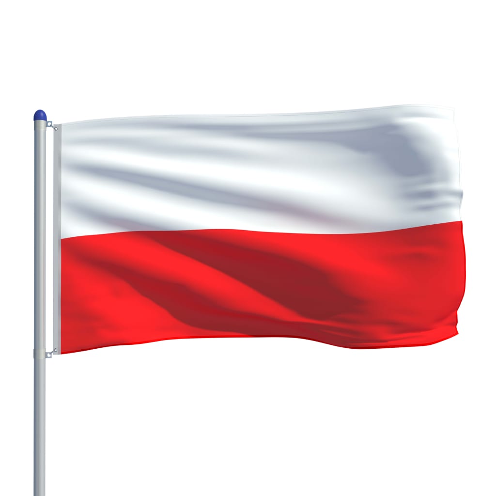 vidaXL Zastava Poljske in aluminijast zastavni drog 6 m