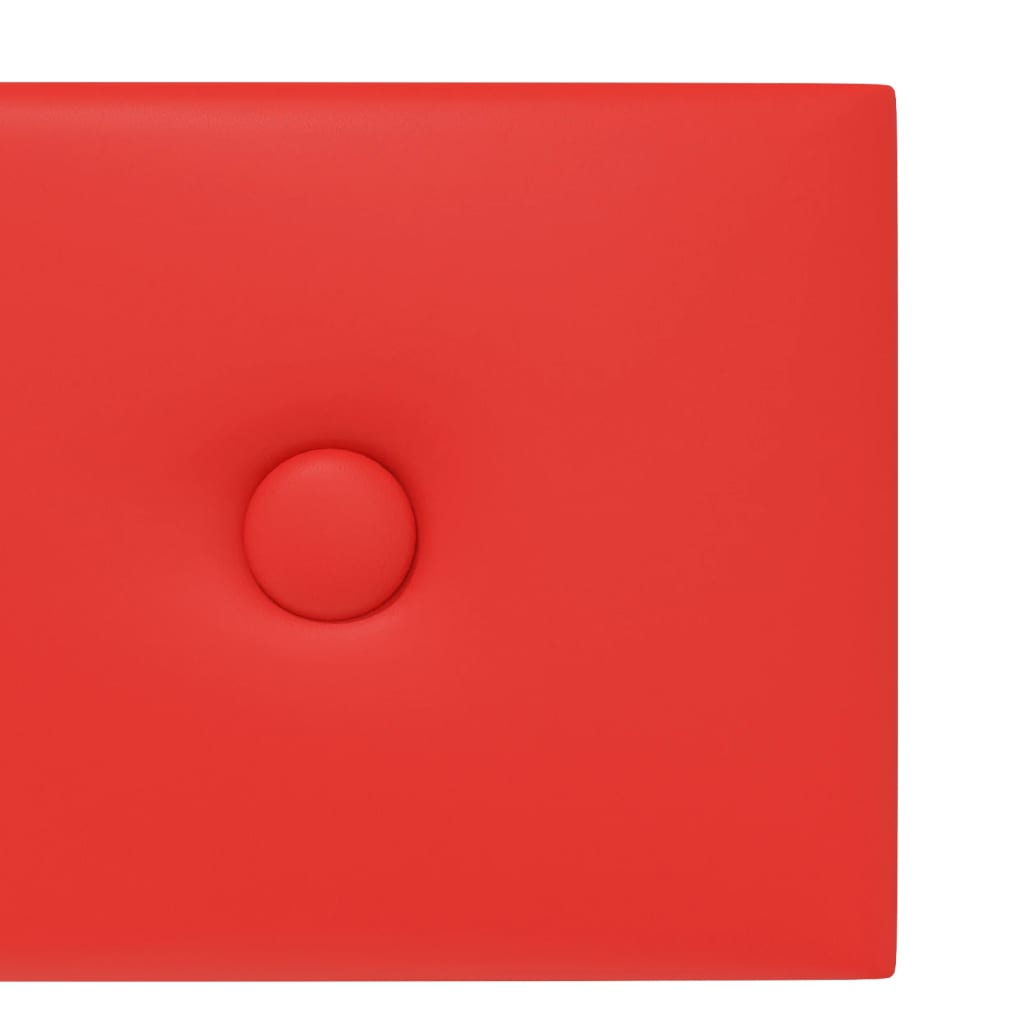 vidaXL Stenski paneli 12 kosov rdeči 90x15 cm umetno usnje 1,62 m²