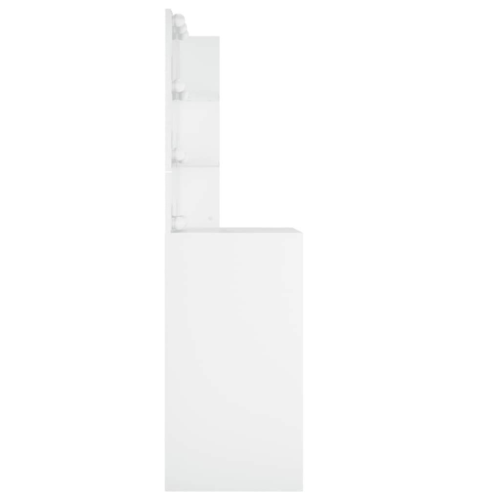 vidaXL Toaletna mizica z LED lučkami bela 60x40x140 cm