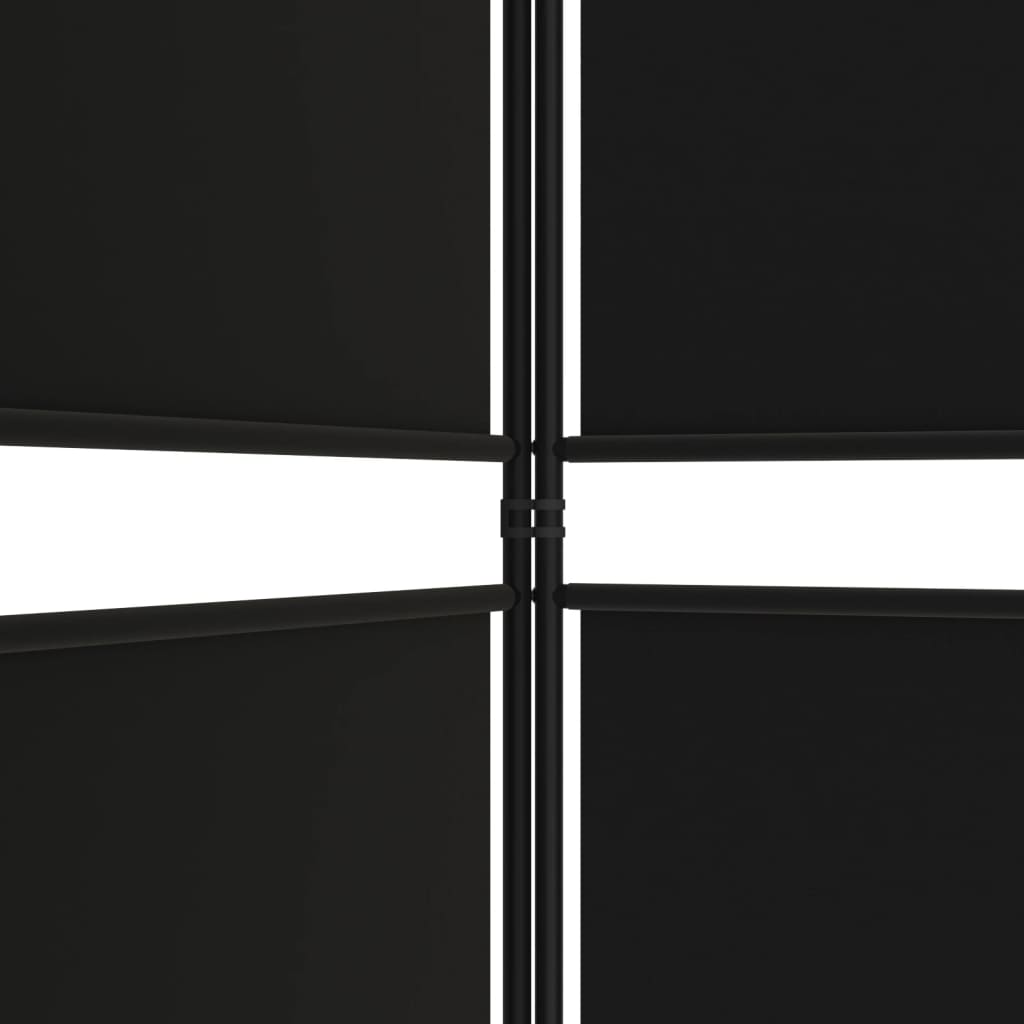 vidaXL Paravan 4-delni črn 200x180 cm blago