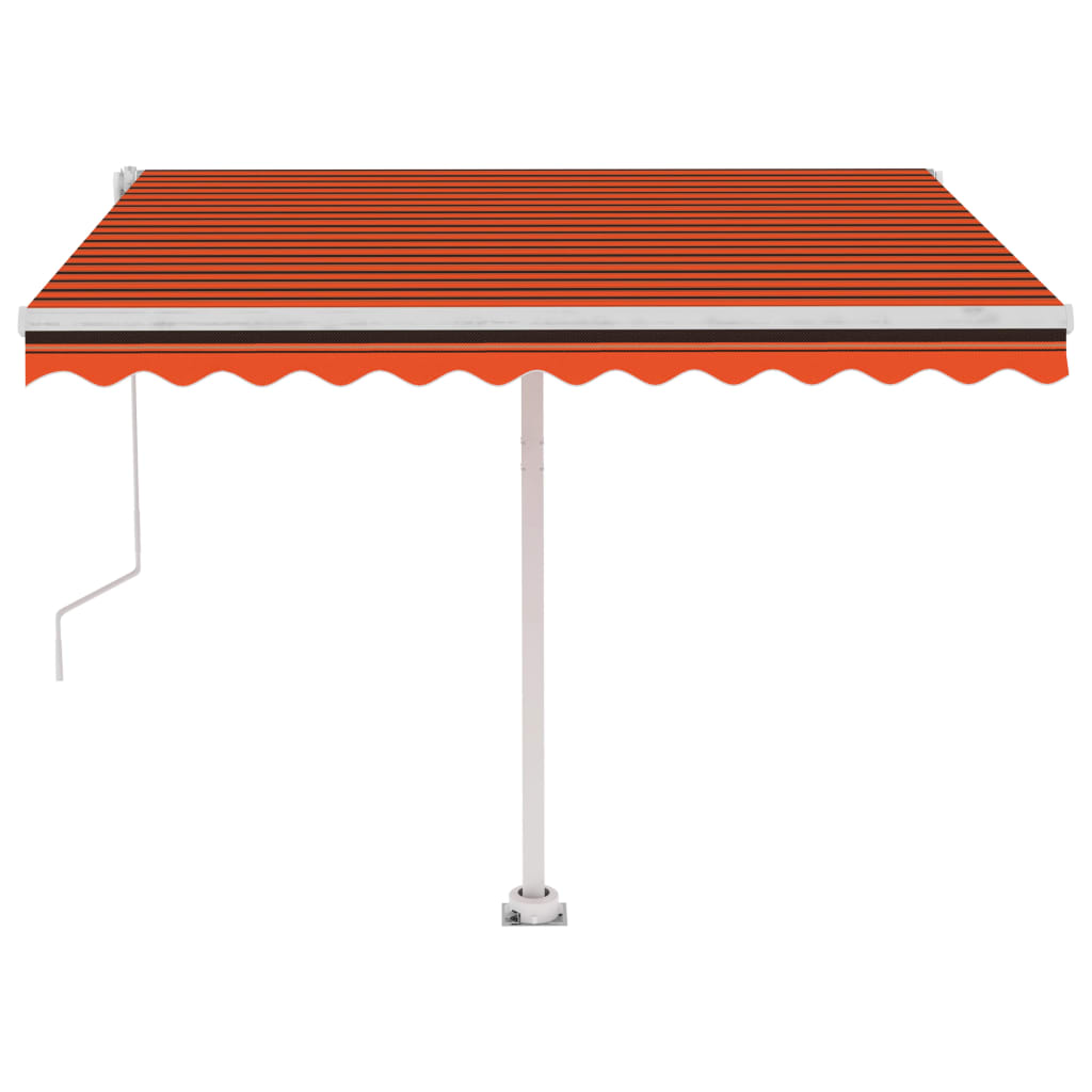 vidaXL Avtomatska tenda LED + senzor 300x250 cm oranžna/rjava