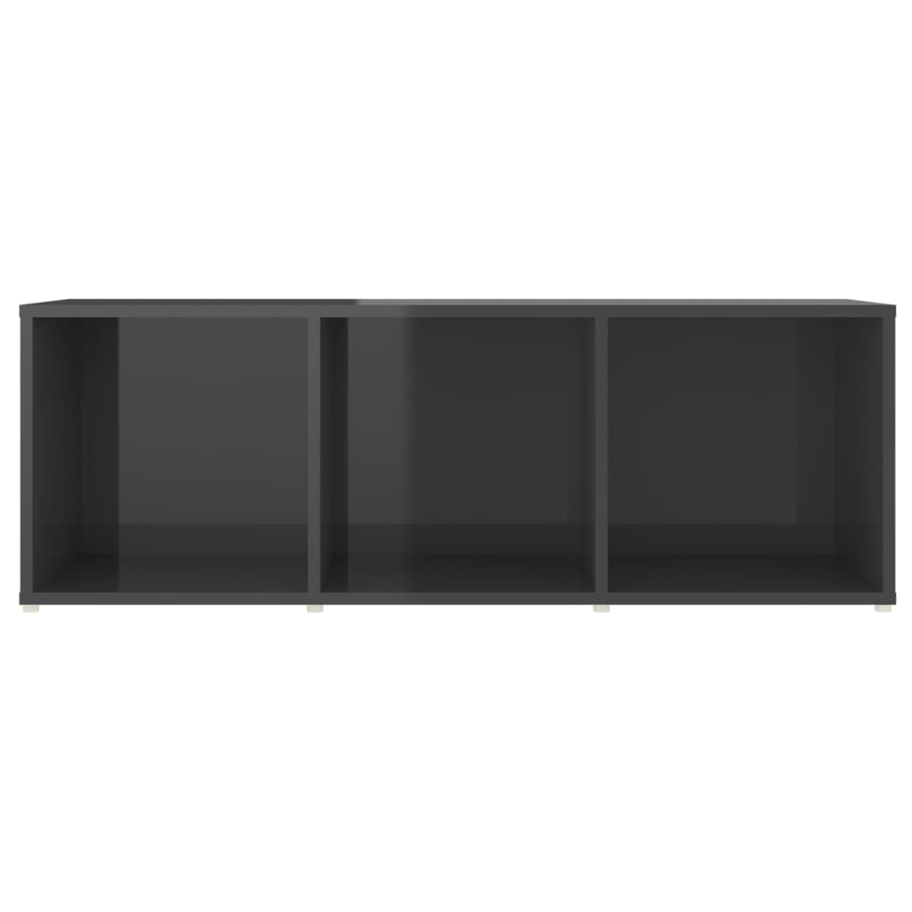 vidaXL TV omarice 3 kosi visok sijaj sive 107x35x37 cm iverna plošča