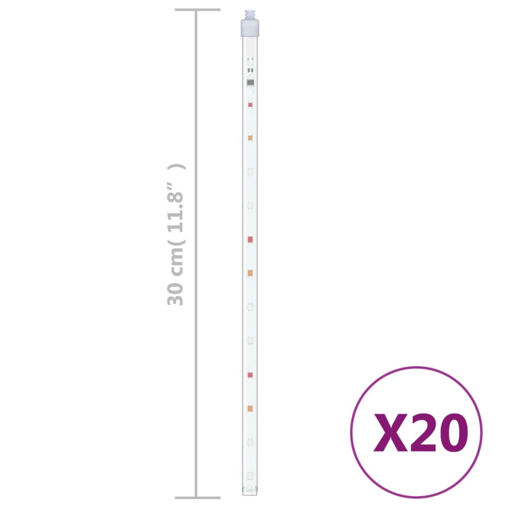 vidaXL Lučke utrinki 20 kosov 30 cm večbarvne 480 LED lučk