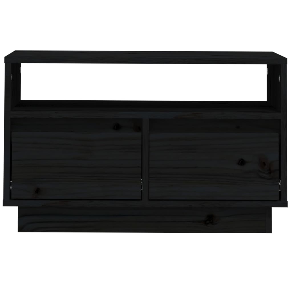 vidaXL TV omarica črna 60x35x37 cm trdna borovina