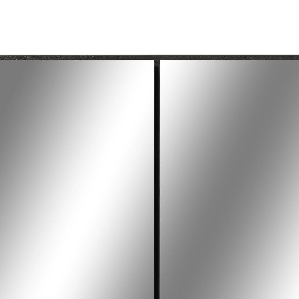 vidaXL LED kopalniška omarica z ogledalom črna 80x15x60 cm MDF