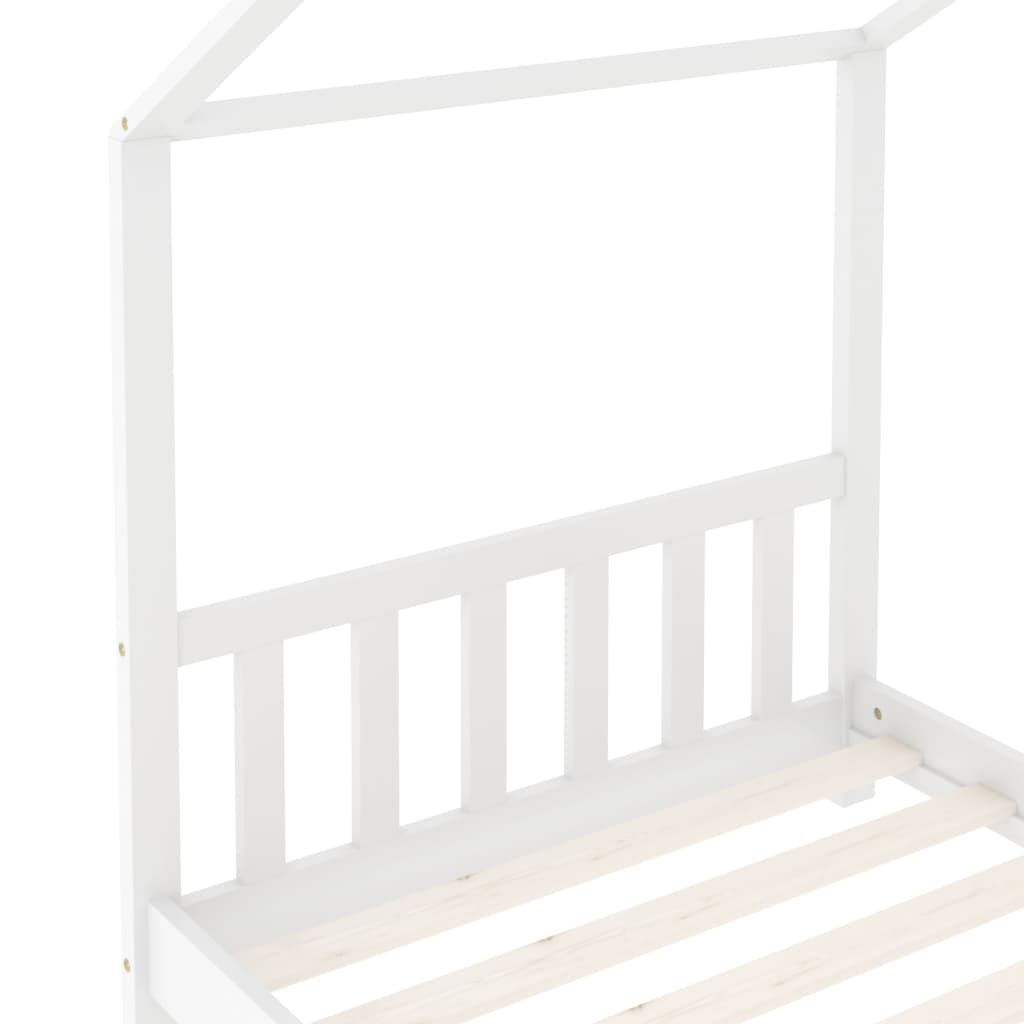 vidaXL Otroški posteljni okvir bel iz trdne borovine 80x160 cm