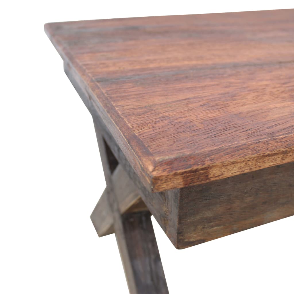 vidaXL Klubska mizica iz masivnega predelanega lesa 110x60x45 cm