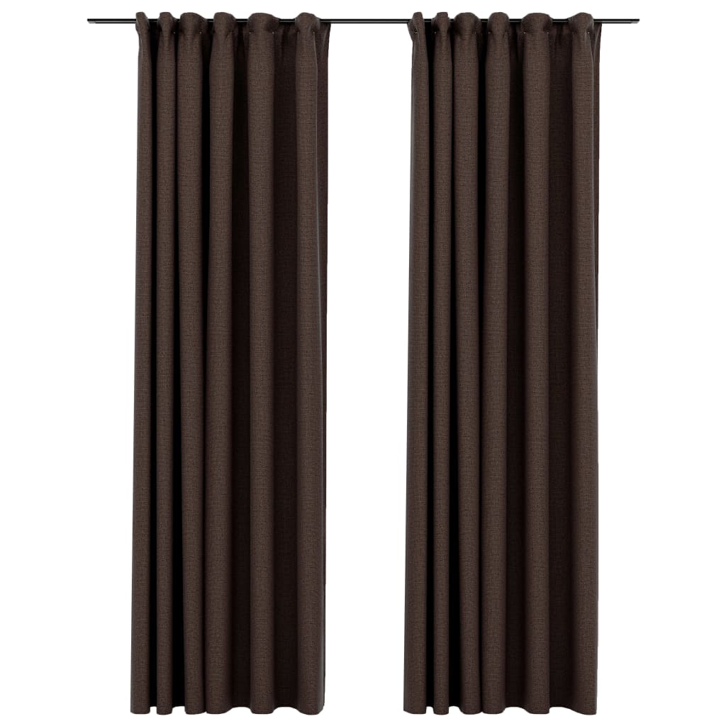 vidaXL Zatemnitvene zavese z obešali 2 kosa taupe 140x225 cm