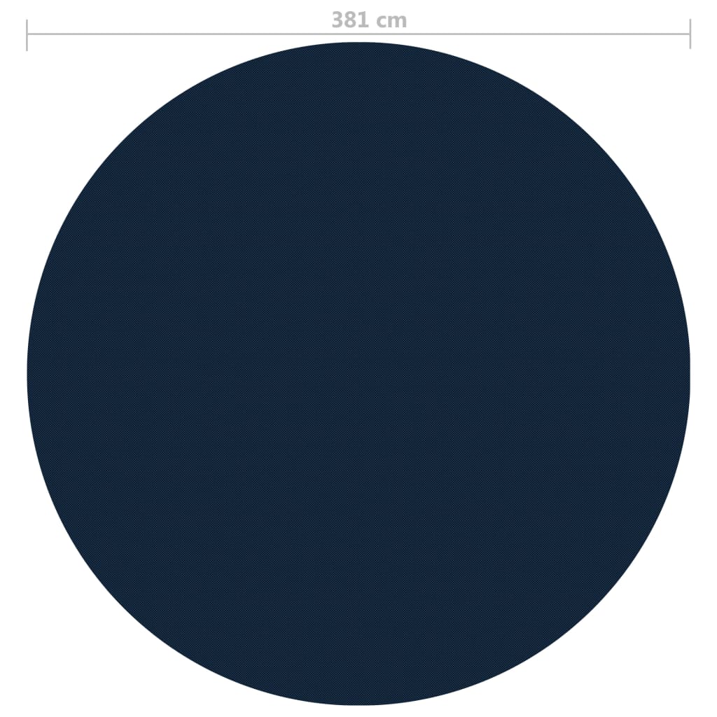 vidaXL Plavajoča PE solarna folija za bazen 381 cm črna in modra