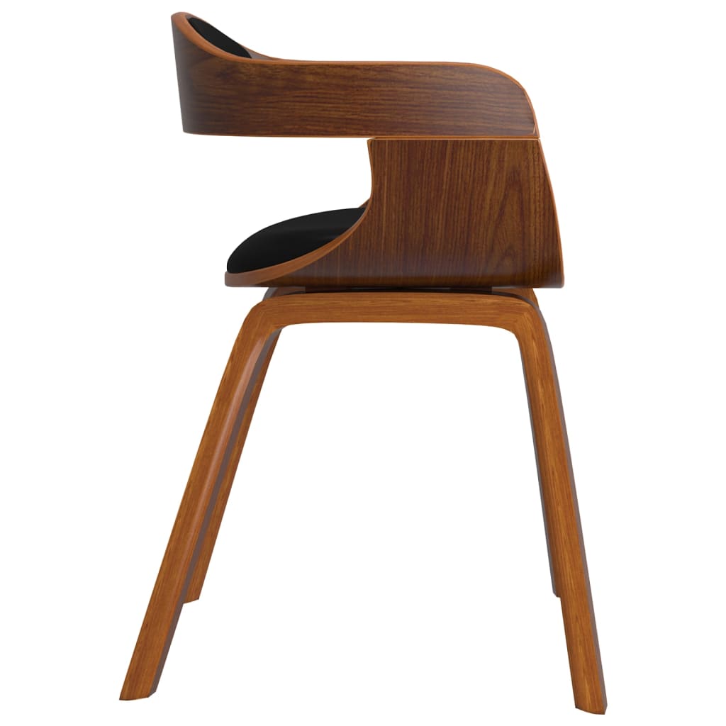 vidaXL Jedilni stol črn ukrivljen les in umetno usnje