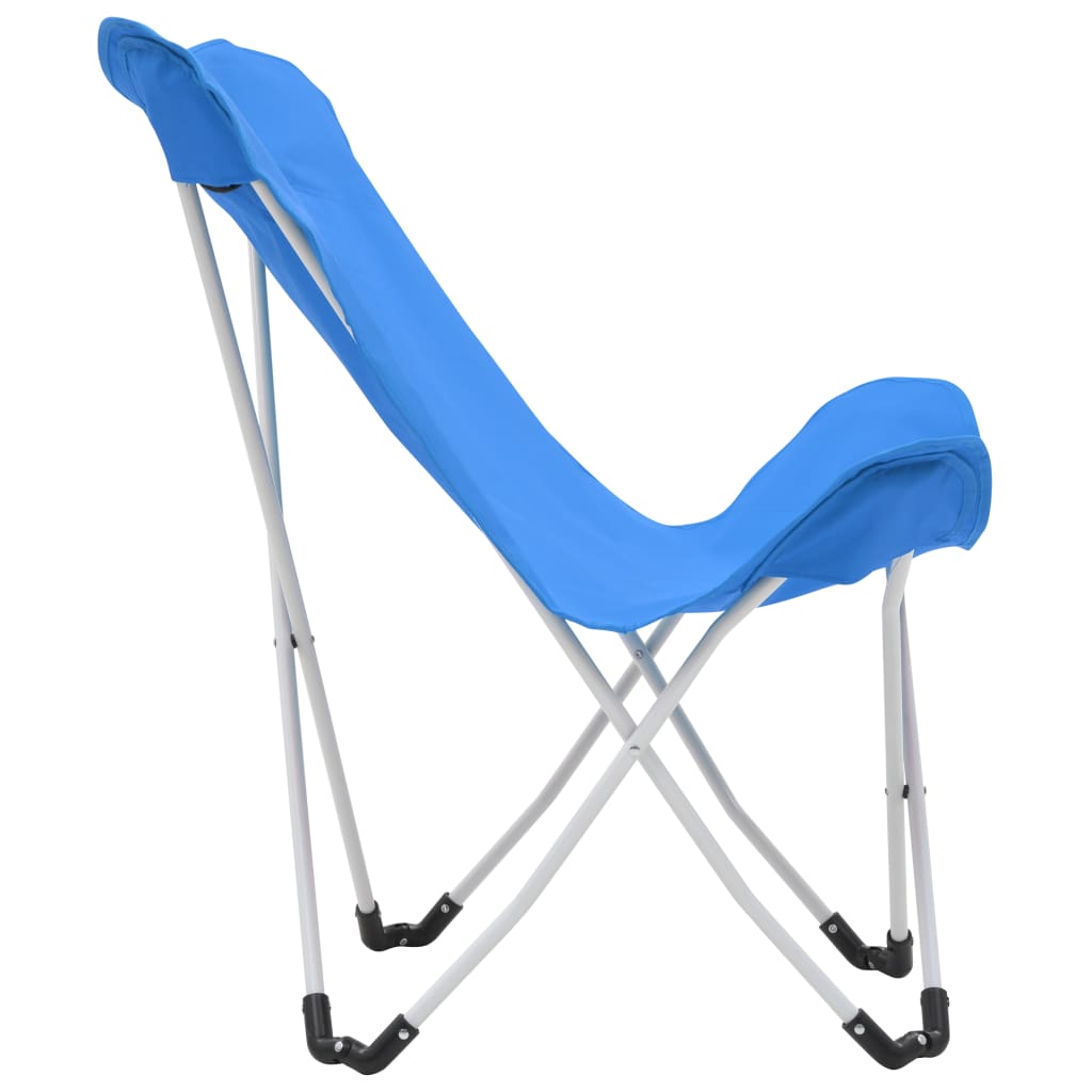 vidaXL Zložljivi stoli za kampiranje 2 kosa modre barve