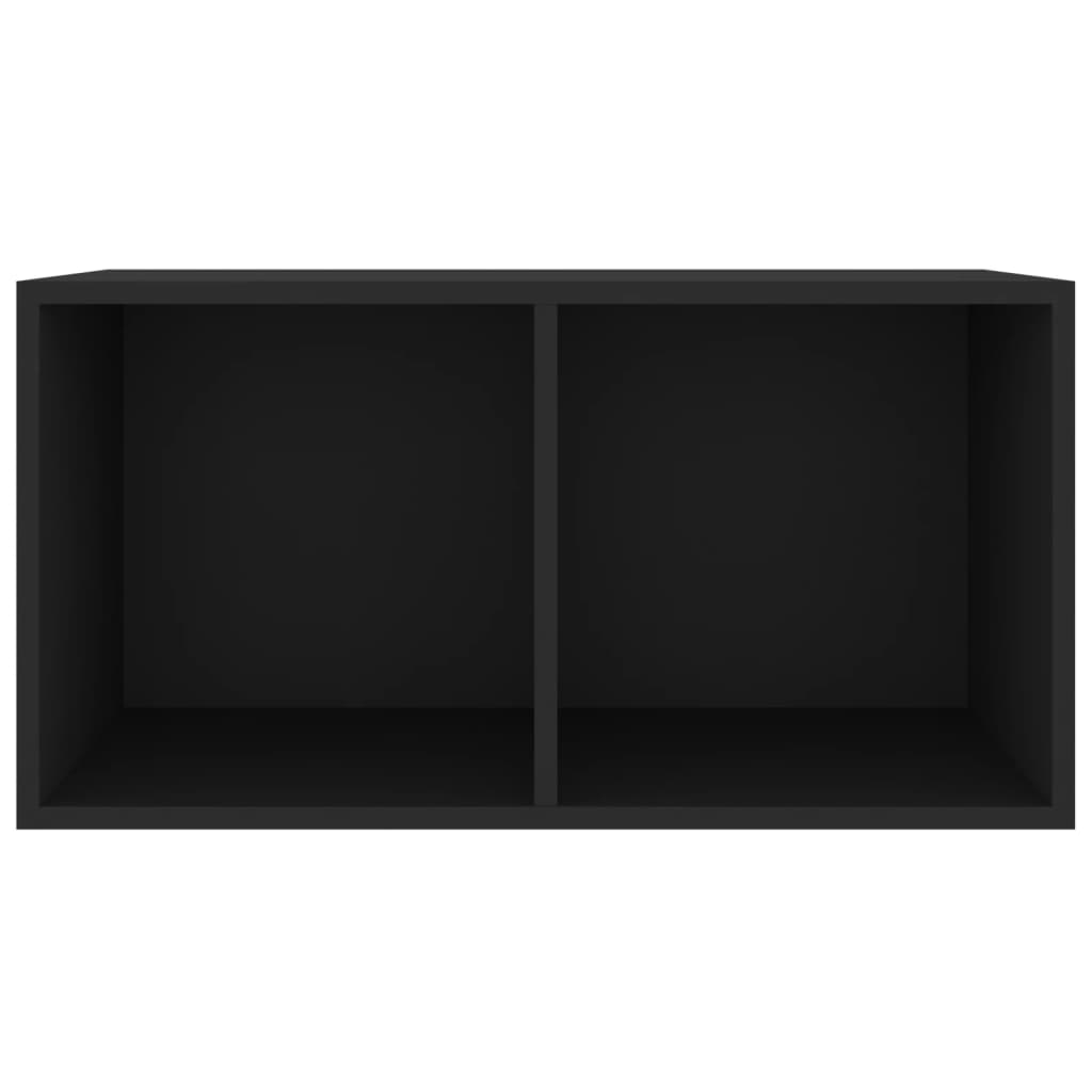 vidaXL Škatla za shranjevanje plošč črna 71x34x36 cm konstruiran les