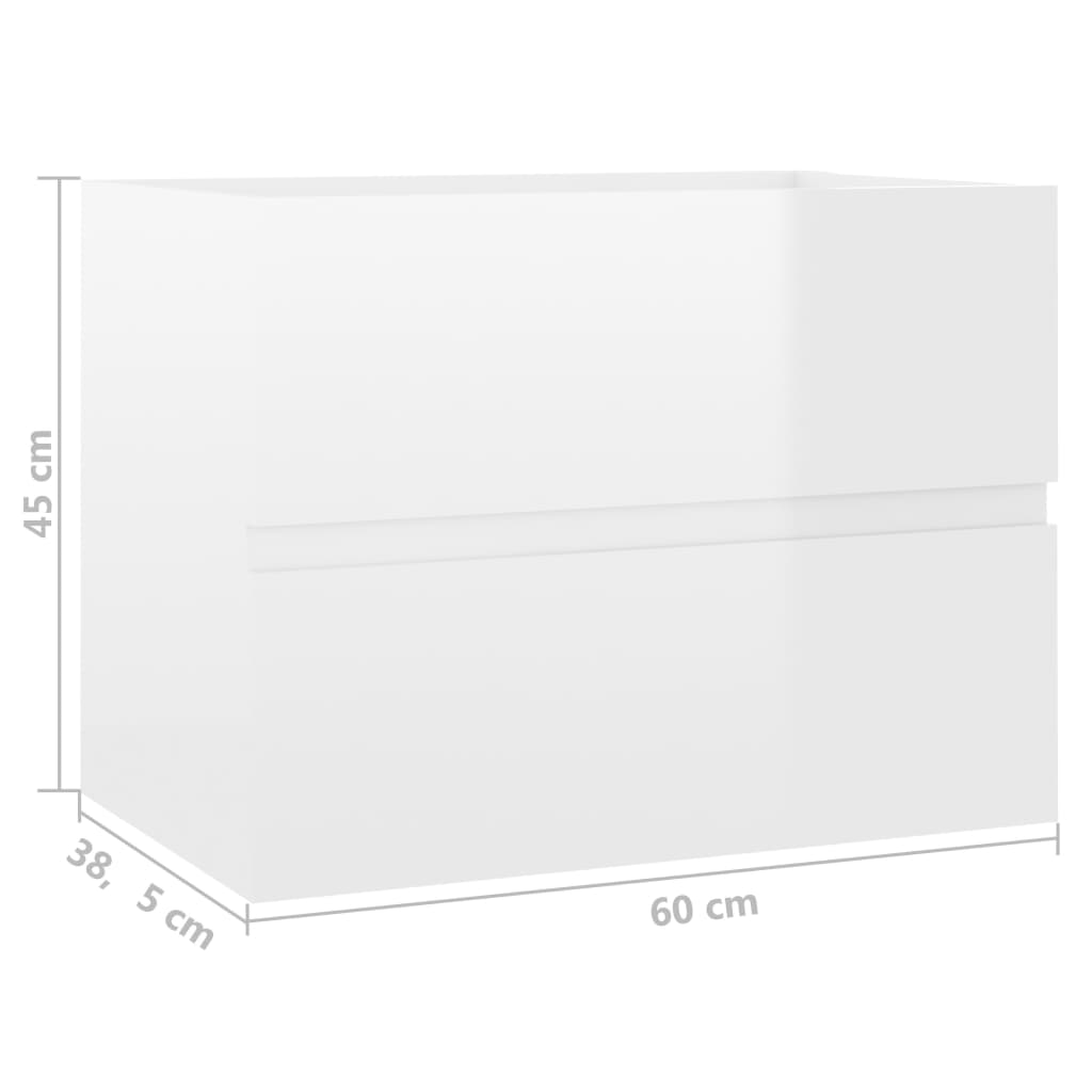vidaXL Komplet kopalniškega pohištva visok sijaj bela iverna plošča