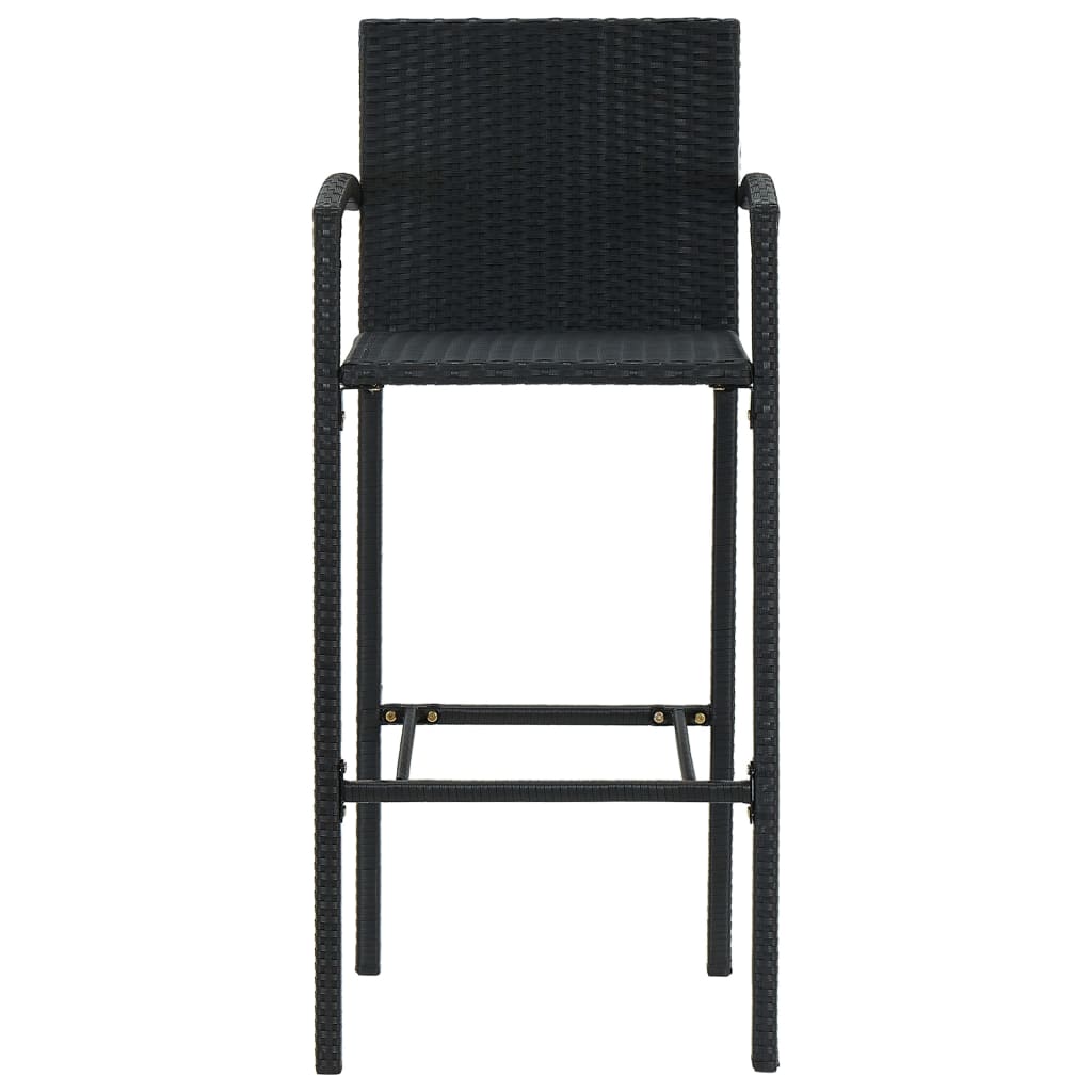 vidaXL Barski stolčki 4 kosi črn poli ratan